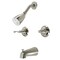 Kingston Brass Two-Handle Tub and Shower Faucet, Brushed Nickel KB248FL - alternate 1